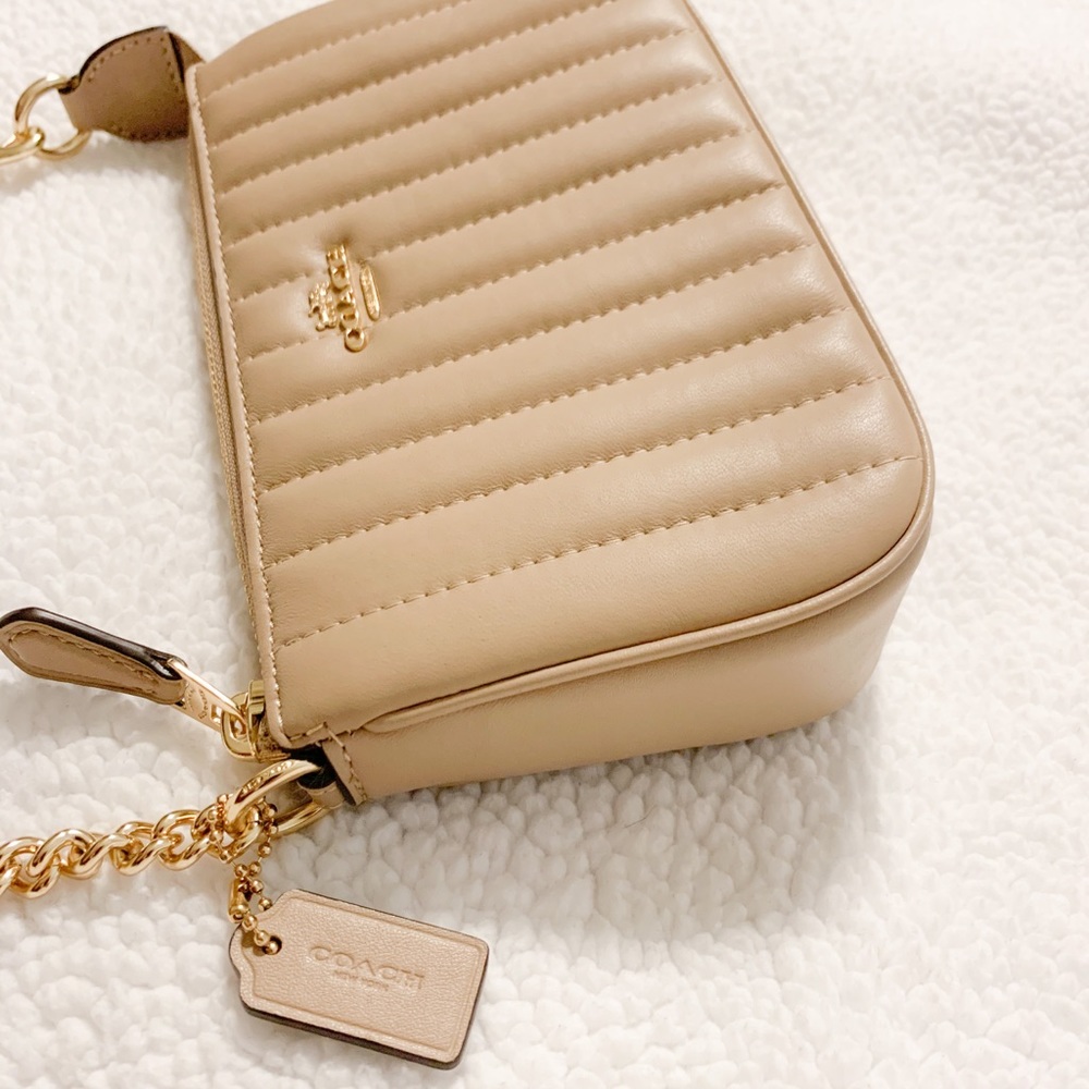 Coach Quilted Wristlet | Taupe